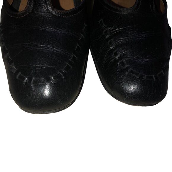 BTG WOMENS PENALJO BONE LEATHER BLACK HEELS MADE‎ IN USA Size 7-7.5 - Picture 3 of 12
